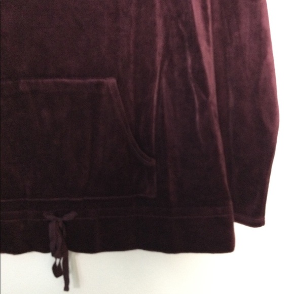 Women’s J. Jill XS 0 - 2 Plush Velvet Top Shirt Merlot Crewneck Long Sleeve NWT - Picture 6 of 8